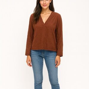 Zara Size medium Brown Long-Sleeve Neutral Blouse